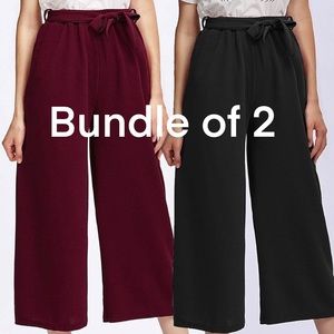 Bundle of 2 Tie flare pants red and black